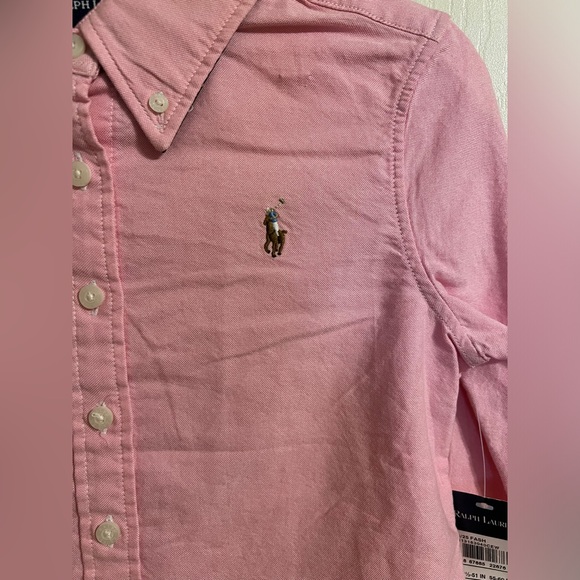 Ralph Lauren Girl Pink Long Sleeve Polo NEW!! - Picture 2 of 6
